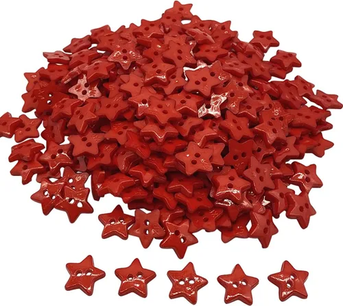 Miniatura 8 de Queenbox 30 botones de estrella de cinco puntas de 0.59 pulgadas con 2 agujeros, botones de costura de resina para tejer, manualidades, costura