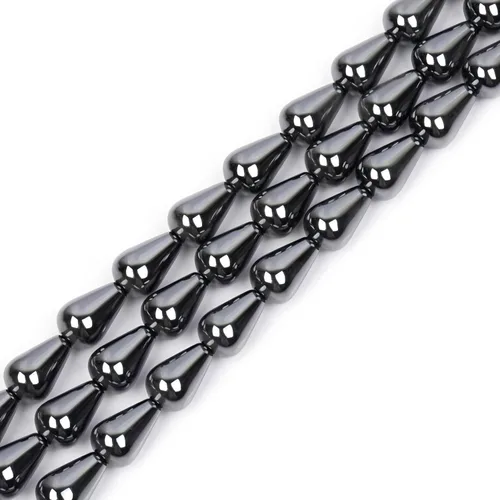 Miniatura 17 de HAAMIIQII 35 piezas de cuentas de gema suelta de hematita negra natural de 12 mm en forma circular, cuentas de piedra espaciadora para hacer