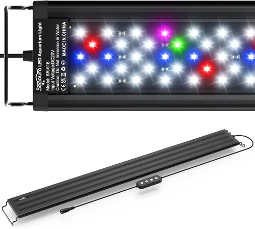 Miniatura 10 de SEAOURA - Lámpara LED para acuario de plantas - Luz de tanque de peces de espectro completo con temporizador, encendido/apagado automático, 12-18