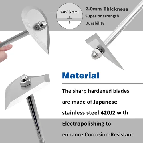 Miniatura 2 de CHILI Hand Tools - Juego de raspadores de acero inoxidable 3 en 1, removedor de pintura de madera, 9 pulgadas de longitud con cuchillas de repuesto