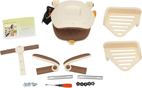Miniatura 5 de Futchoy Asiento de bicicleta para niños, asiento trasero para bicicleta infantil, asiento trasero para niños con reposabrazos antideslizantes