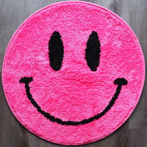 Miniatura 8 de Evovee Alfombra de baño azul divertida divertida feliz linda decoración de baño cara ducha alfombras retro Funky dormitorio estética divertido