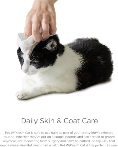 Miniatura 2 de Toallitas para gatos de todo uso Pet WiPees™ – 100 Toallitas de baño diarias para gatos, Toallitas naturales para gatos para orejas, pelaje