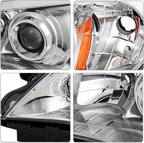 Miniatura 3 de SOCKIR - Conjunto de faros delanteros halógenos compatible con Subaru Impreza WRX Outback Sport 2008-2011, faro proyector con carcasa cromada