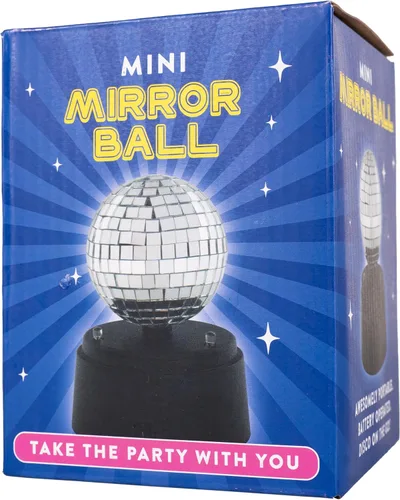Miniatura 5 de Fizz Creations Mini Bola de Espejo de Disco LED – Luz de 5 Pulgadas Operada con Batería, Decoración de Fiesta Portátil, Lámpara de Ambiente