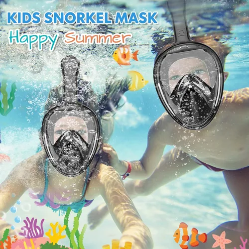 Miniatura 3 de Kids Snorkel Mask Full Face, Snorkeling Gear for Kids with Camera Mount, 180 Degree Panoramic View Snorkeling Set Anti-Fog Anti-Leak