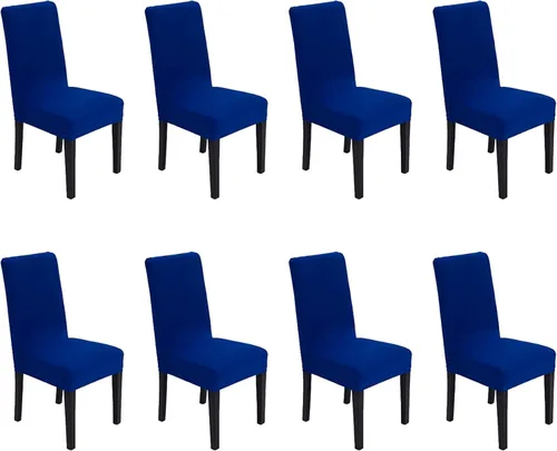 Miniatura 11 de Funda protectora de tela de elastano elástica extraíble y lavable para silla de comedor (color aguamarina, 6)