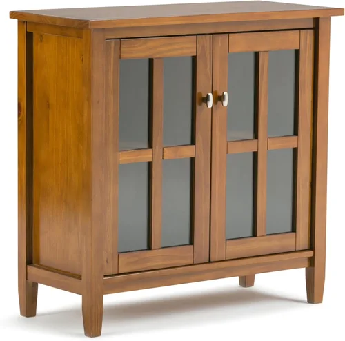 Miniatura 15 de Simpli Home - Mueble bajo Warm Shaker para almacenamiento, Pino, Marrón (Tobacco Brown)