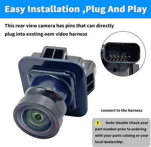 Miniatura 2 de Cámara de respaldo de visión trasera compatible con Ford F250 F350 F450 F550 Super Duty 2015-2016 Reverse Park Assist cámara de respaldo que