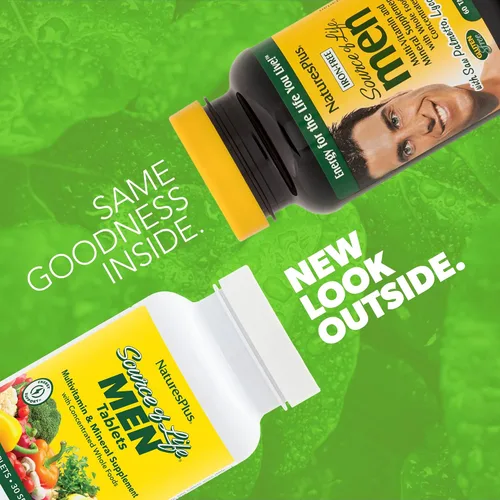 Miniatura 2 de NaturesPlus Source of Life Men - 60 tabletas - Suplemento multivitamínico y mineral sin hierro - con palma enana americana, licopeno y rodiola - Sin