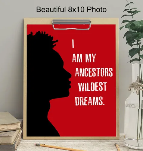 Miniatura 4 de Decoración de pared negra motivacional – Arte afroamericano – Arte de pared con citas inspiradoras para dormitorio de niños, habitación