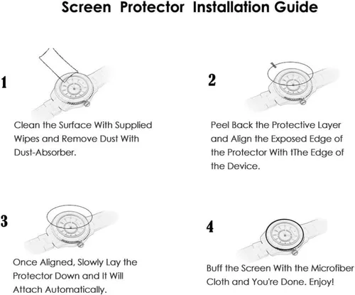 Miniatura 5 de Lamshaw Protector de pantalla compatible con PUREROYI Smart Watch, [3 unidades] Película protectora de pantalla de vidrio templado 9H compatible