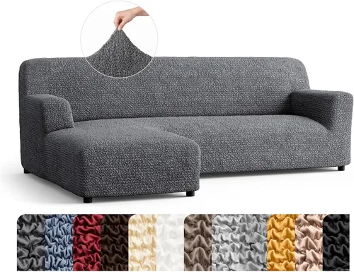PAULATO BY GA.I.CO. Funda para sofá seccional - Funda de sofá chaise en forma de L - Fundas de esquina lavables - Funda elástica de ajuste perfecto