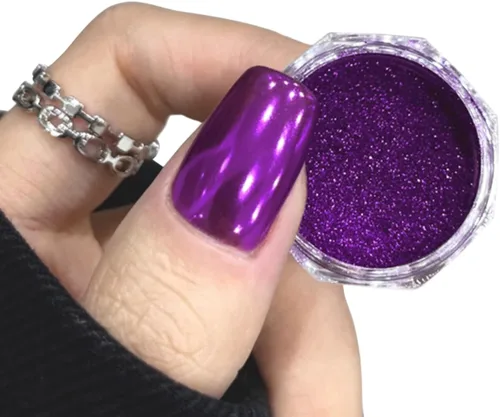 Miniatura 9 de Polvo de uñas cromado azul turquesa esmaltado efecto espejo metálico holográfico brillo polvo manicura arte pigmento accesorios para uñas de gel