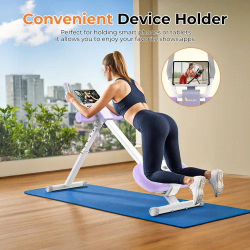 Miniatura 3 de OWLSKY Máquina de abdominales, máquina de entrenamiento abdominal ajustable para entrenamiento de abdominales en casa, gimnasio, plegable