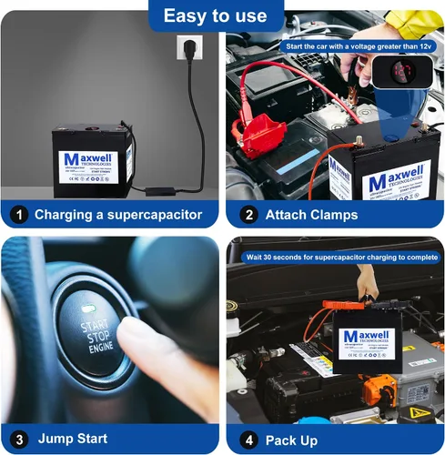 Miniatura 6 de Maxwell 16V 500F Super Capacitor 12V Jump Starter 6000A Paquete de batería de arranque de coche (hasta 8.0L de gas, motor diesel de 6.0 L)