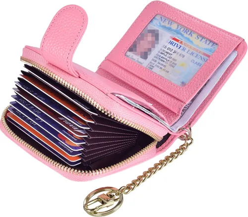 Miniatura 3 de Beurlike billetera de cuero, con tarjetero con bloqueo RFID, organizador, billetera segura para mujer