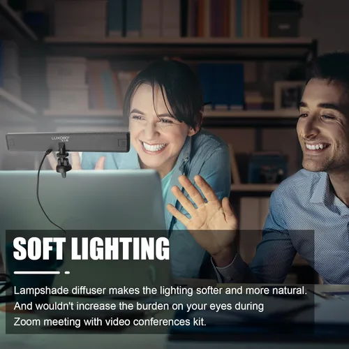 Miniatura 6 de luxceo Iluminación de videoconferencia, luz de zoom para trabajo remoto, iluminación de cámara web para laptop, llamadas de zoom, transmisión