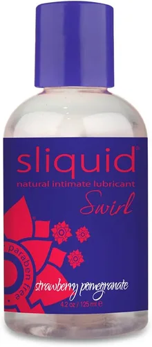 Sliquid Swirl Lubricante Natural a Base de Agua, Fresa Granada, 4.2 Onzas