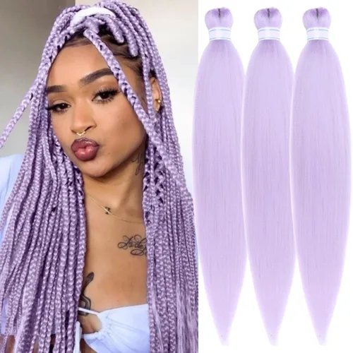 Miniatura 102 de Cabello estirado de fibra Kanekalon para trenzar con cabello humano, color oro rosado, 30 pulgadas