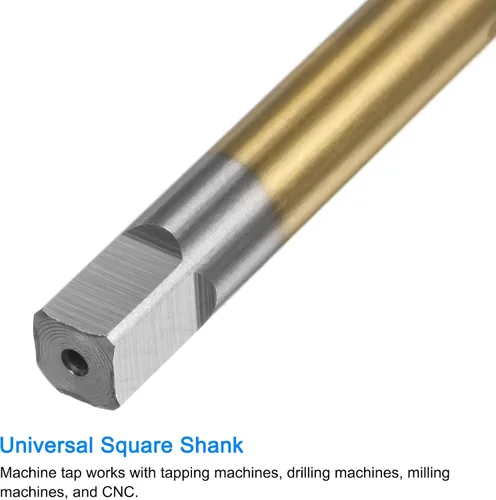 Miniatura 4 de uxcell Grifo de rosca métrica M12 x 1.25 H2 recubierto de titanio HSS-CO (M35 Acero de alta velocidad) Flautas rectas Máquina Tornillo de rosca