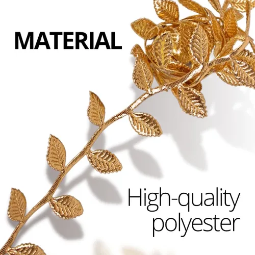 Miniatura 2 de Guirnalda de hojas de oro artificial de 10 yardas para manualidades, guirnalda de fiestas, bodas, enredaderas artificiales