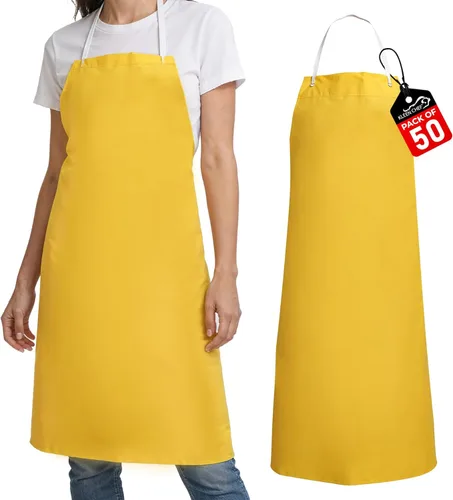Miniatura 13 de KLEEN CHEF Lavaplatos del poliéster del uso general diario y delantal resistente del cuero del PVC PVC - Grande - Amarillo
