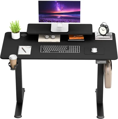 Miniatura 22 de Furmax Escritorio eléctrico de pie de 45 x 24 pulgadas, escritorio de pie para sentarse, altura ajustable, escritorio de oficina en casa con memoria