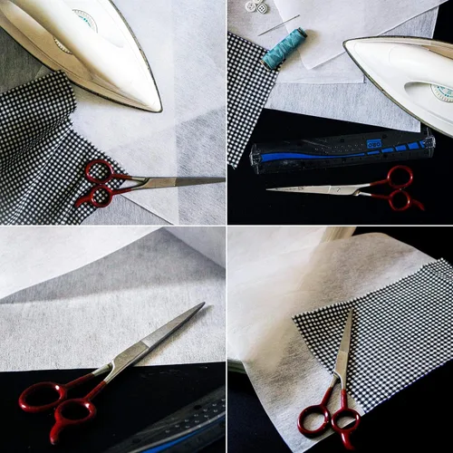 Miniatura 4 de MAROBEE Interfaz fusible de color blanco, ligero, no tejido, para proyectos de costura y acolchado, adhesivo ultra adhesivo para planchar por un