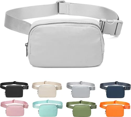 Miniatura 8 de Riñonera Bolsa de Cintura Bolso Cruzado Bolsa de Cadera para Correr Senderismo Viajes Entrenamiento Correa Ajustable para Mujeres, Gris oscuro