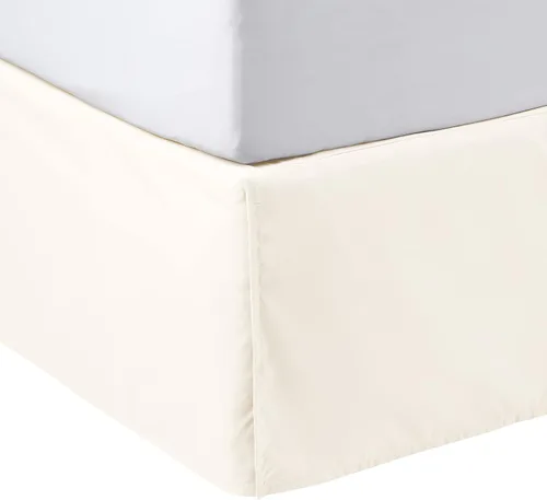 Miniatura 17 de Amazon Basics Falda de cama ligera plisada suave, lavable a máquina, tamaño King, color blanco hueso, sólido Blanco roto