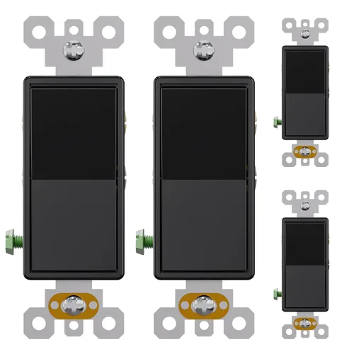 Miniatura 29 de AIDA Paquete de 1 interruptor de luz basculante Decora de 3 vías, interruptores de luz eléctricos con conexión a tierra automática de 15 amperios