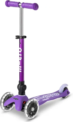 Micro Kickboard - Mini Deluxe Scooter LED Plegable, 3 Ruedas, Inclinarse para Dirigir, Scooter Micro de Diseño Suizo con Ruedas LED que se Iluminan,