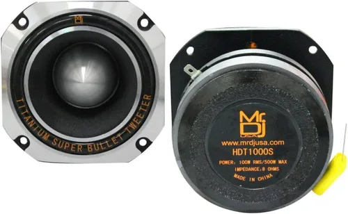 Miniatura 3 de 2 Mr. Dj HDT1000S - Tweeter de alta compresión de bala de titanio de 4 pulgadas y 500 W (cromado)