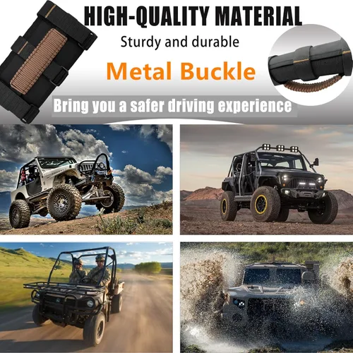 Miniatura 7 de Asas de Agarre para Jeep, Paquete de 4, Asas de Agarre de Barra Enrollable para Jeep Wrangler para JK TJ JL CJ YJ JKU JLU y Gladiator JT, Manija