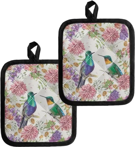 Miniatura 36 de UNICEU Porta ollas de mariposa con diseño de gallo, 2 paquetes para cocina, hornear, parrilla, cocinar, resistentes al calor, almohadillas calientes
