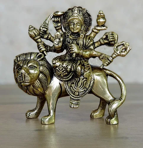 Miniatura 9 de eSplanade Ídolo Maa Durga/MATA Rani de latón, estatua, moorti, murti para mandir del hogar y decoración del hogar (4.6 pulgadas)