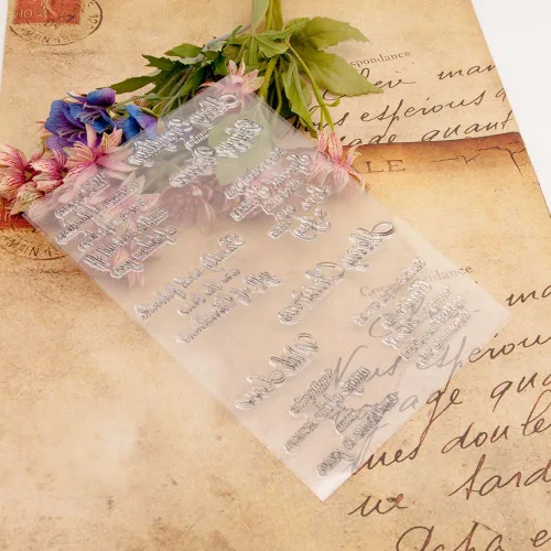 Miniatura 5 de Sellos Transparentes de Navidad para Hacer Tarjetas Navideñas o Diario, Sellos de Goma de Silicona de Versículos Navideños para Álbumes de Recortes
