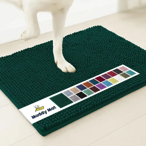 Miniatura 14 de Muddy Mat® Mostrado en la televisión - Tapete de microfibra súper absorbente para puerta de perro para patas fangosas, antideslizante y lavable