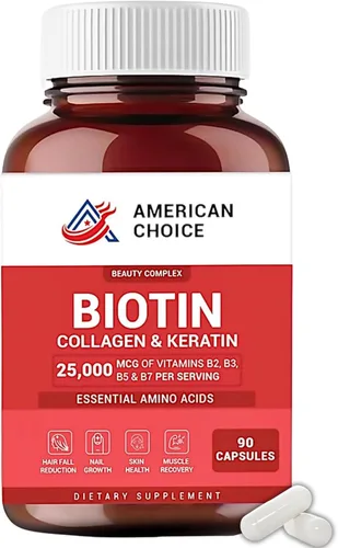 Biotina, colágeno, queratina, vitaminas para el cabello mujeres y hombres, biotina para el crecimiento del cabello, suplemento de piel y uñas,