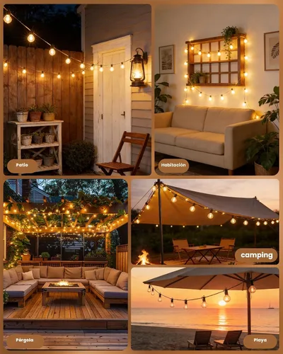 Miniatura 6 de Tira de luces G40 de 25 pies, con focos transparentes, con certificado UL para patios traseros, interiores y exteriores, negro, SYNCHKG061359