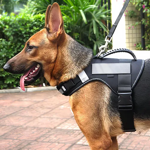 Miniatura 9 de Arnés para perro con asa – Arnés reflectante resistente sin tirones para perros de tamaño mediano, entrenamiento táctico, caminar, arnés de fácil