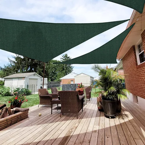 Miniatura 11 de Patio Paradise - Toldo parasol triangular de 12 x 12 x 12 pies, para sombra de tela con bloqueo de luz solar, cubierta de pérgola Patio de Turquesa