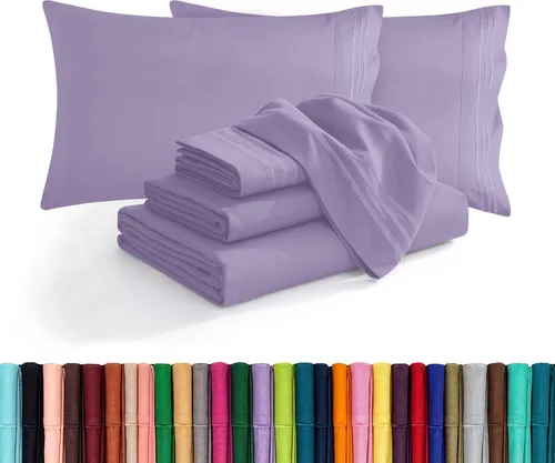 Elegant Comfort - Juego de ropa de cama resistente a arrugas y decoloración más acogedor, sábana bajera elástica en todo el contorno, bolsillo