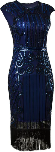Miniatura 2 de Vijiv vestido largo inspirado en 1920 de Gatsby con lentejuelas