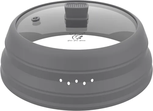 Miniatura 12 de Tapa protectora contra salpicaduras de microondas con protector de vidrio y silicona plegable para platos y ollas de 9.8 pulgadas, color azul oscuro