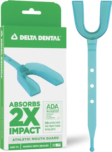 Delta Dental Protector bucal deportivo con correa, aceptado por la ADA, 2 veces la absorción de impactos, funciona con aparatos ortopédicos
