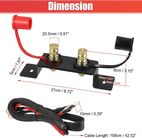 Miniatura 3 de X AUTOHAUX 1 juego para Can-Am Maverick X3 batería Jump Post Starter Remoto Terminal de batería Kit de reubicación soporte de montaje para UTV ATV