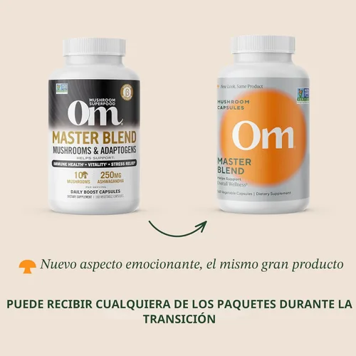 Miniatura 5 de Om Mushroom Superfood Master Blend - Suplemento de cápsulas de hongos, 160 unidades, 40 porciones, complejo de 10 hongos, melena de leones, chaga