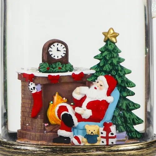 Miniatura 2 de GenSwin Vela de Globo de Nieve de Navidad, Vela Brillante Giratoria con Temporizador, Música y 3 Escenas de Muñeco de Nieve, Linterna